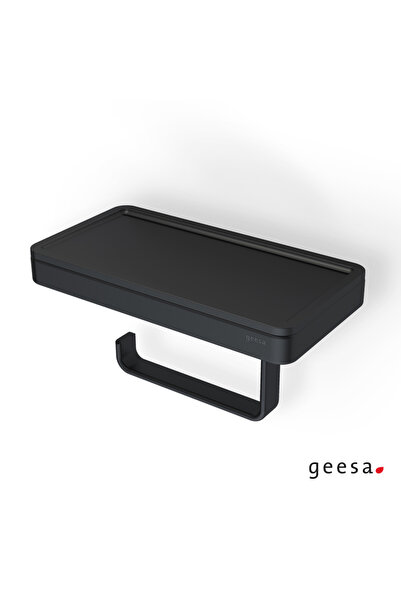 Geesa Θήκη χαρτιού υγείας με ράφι 21x10.8 εκ. Πλαίσιο Μαύρο Ματ 8824-400