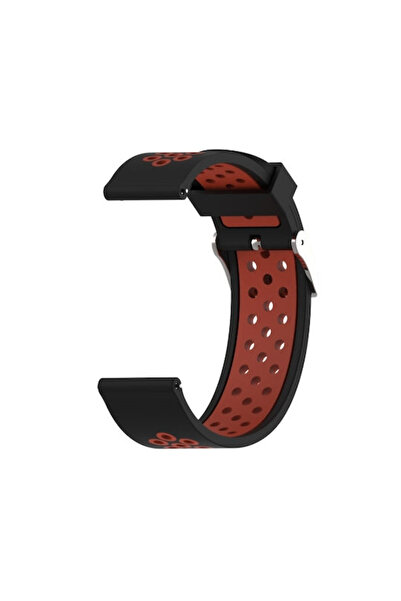 OEM Δίχρωμο λουράκι σιλικόνης με τρύπες για Amazfit GTR 4 46mm Μαύρο Κόκκινο