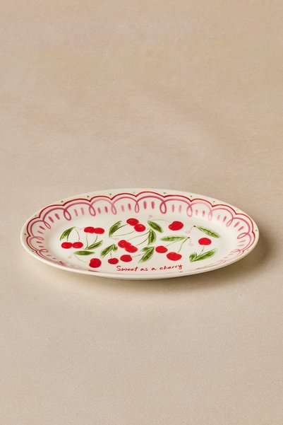 Karaca Cherry Time Kayık Plate 20 cm