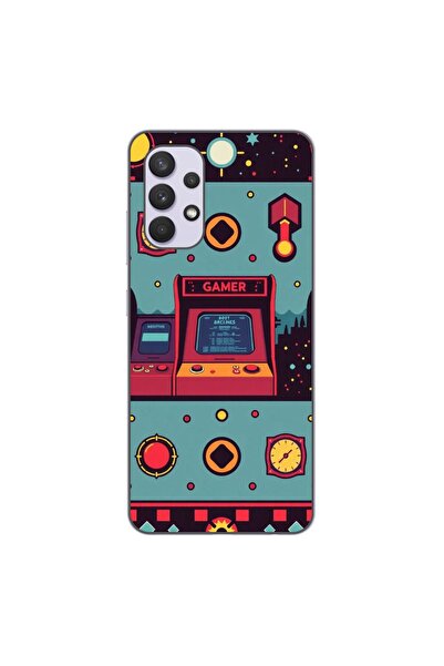OEM Калъф, съвместим със Samsung Galaxy A32 4G, силиконов гел TPU, с десен Ге...