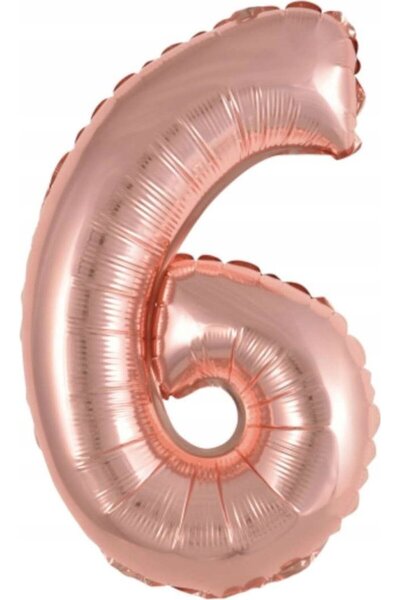 AMSCAN Balon folie mini numărul 6 aur roz 29x40cm 9909694