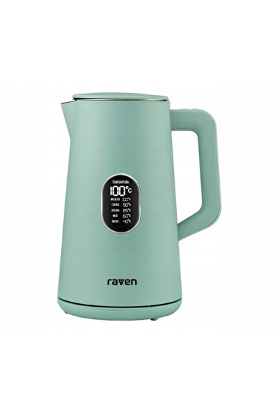 RAVENNE Fierbător electric RAVEN EC024M 1,5L 1800W Reglare temperatură Verde