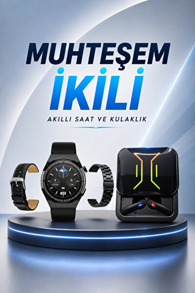 ARMÜZ Dijital Göstergeli Bluetooth Kulaklık Ve Bildirim Görebilen Akıllı Saat...