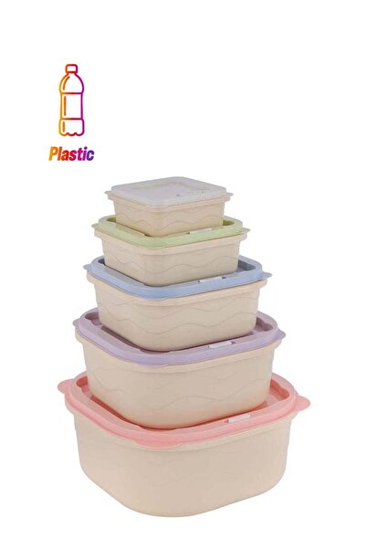 ROYALFORD Square Plastic Food Storage Container RF12180 Pack of 5, 270-4000 m...