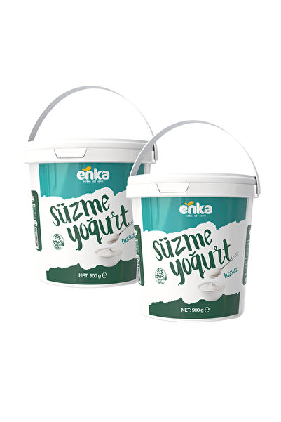 Enka Gurme Süzme Yoğurt Kova Yarım Yağlı Tuzsuz - 900 g 2'Li Paket