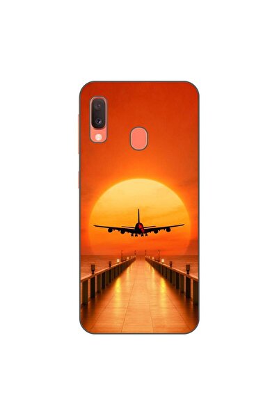 OEM Husa compatibila cu Samsung Galaxy A20e Silicon Gel Tpu Model Airplane Su...