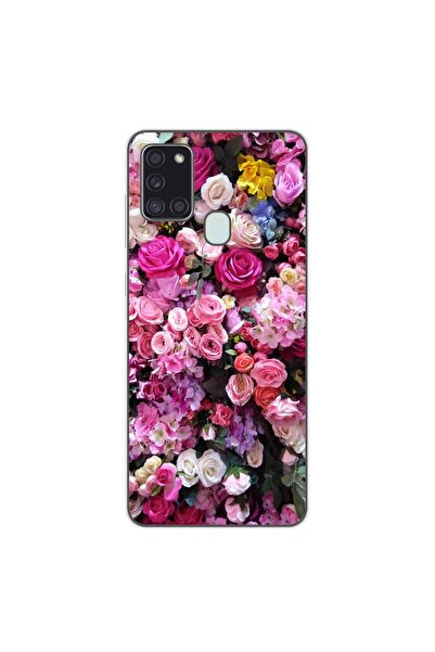 OEM Husa compatibila cu Samsung Galaxy A21s Silicon Gel Tpu Model Trandafiri Roz