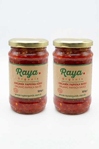 Raya Organik Organik Paprika Acı Sos 320 gr 2'li Paket Katkısız Koruyucusuz Cam Şişe
