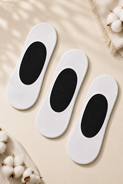 Ollero 3 Pairs of Seamless Silicone Men's Combed Cotton Ballerina Socks