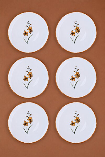 tabakevi Tabak Evi Porcelain Azalea Cake Plate 19,50cm Aly2 6 Pieces for 6 Pe...