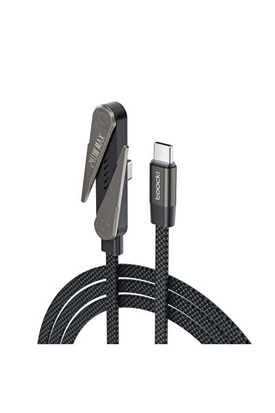 Toocki 240W Type-C To Type-C Ultra Hızlı Şarj Kablosu 1.5m - Standlı Örgü Lap...