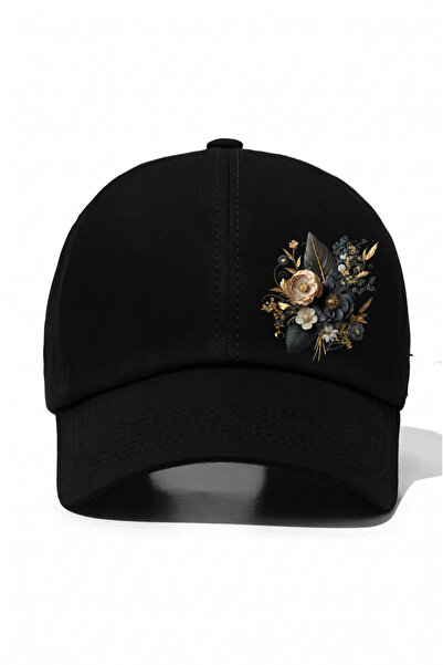 l'eivor Black Floral Printed Cotton Women's Hat