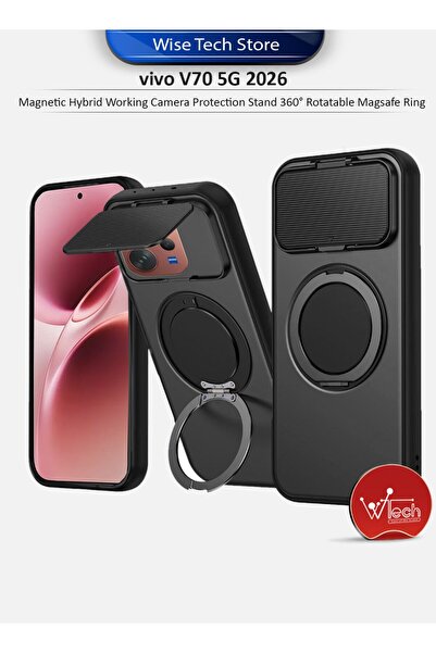 Wtech vivo V70 5G 2026 Magnetic Hybrid Working Camera Protection Stand 360° R...