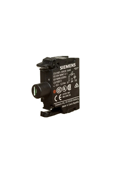Siemens Lampă cu bloc LED roșu 24V AC-DC șuruburi cu șurub cu montare frontal...