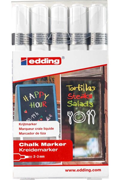 Edding Marker cretă 2-3mm alb 5 bucăți