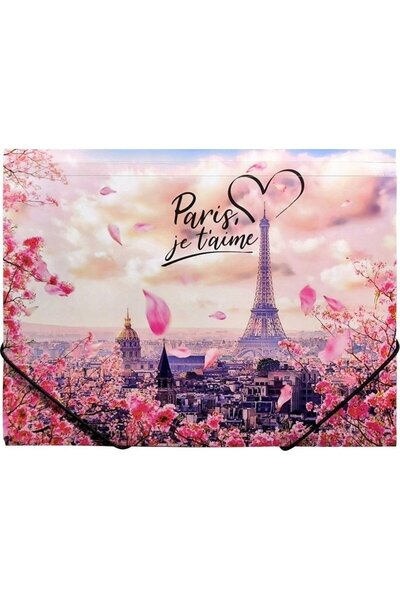 Panta Plast Mapă A4 din PP cu bandă elastică și imprimeu Take Me To Paris