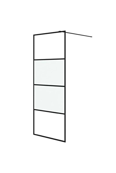vidaxl Cabină de duș walk-in, perete negru, 80 x 195 cm, sticlă ESG semi-mată
