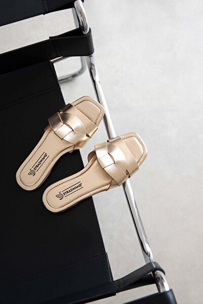 STRASWANS Anita Women's Daily Leather Slippers Gold