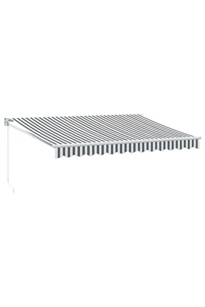 vidaxl Copertină retractabilă Antracit/Alb, 3,5 x 2,5 m, Textil/Aluminiu