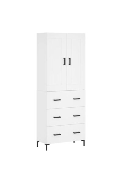 vidaxl Dulap înalt, alb, 69.5 x 34 x 180 cm, lemn prelucrat