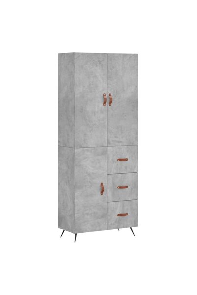 vidaxl Dulap înalt, gri beton, 69,5 x 34 x 180 cm, lemn prelucrat