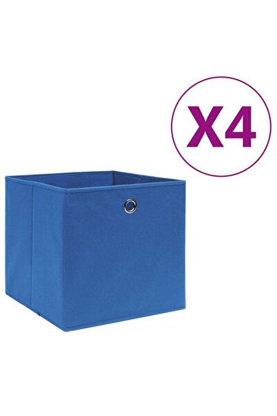 vidaxl Cutii de depozitare, 4 buc., albastre, 28 x 28 x 28 cm, material nețesut
