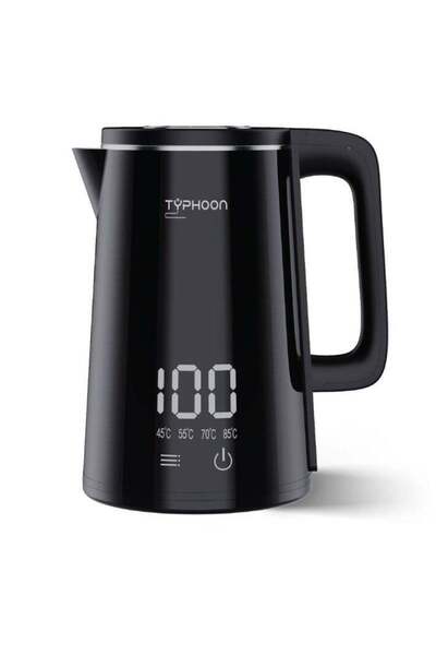 Typhoon Electric Kettle - Digital - 1.8 Liters - 1500 Watts - Black - TY-01-013