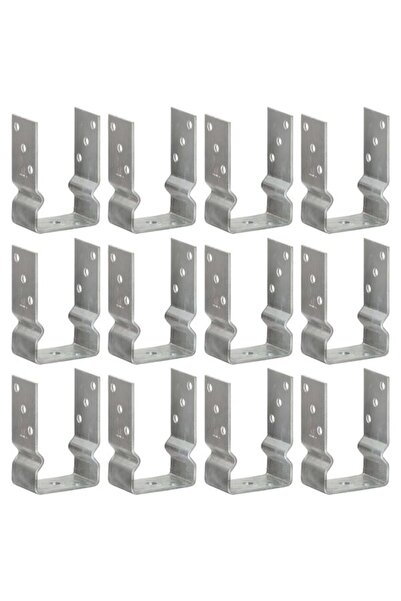 vidaxl Ancore pentru gard, 12 bucăți, argintii, 9 x 6 x 15 cm, oțel galvanizat