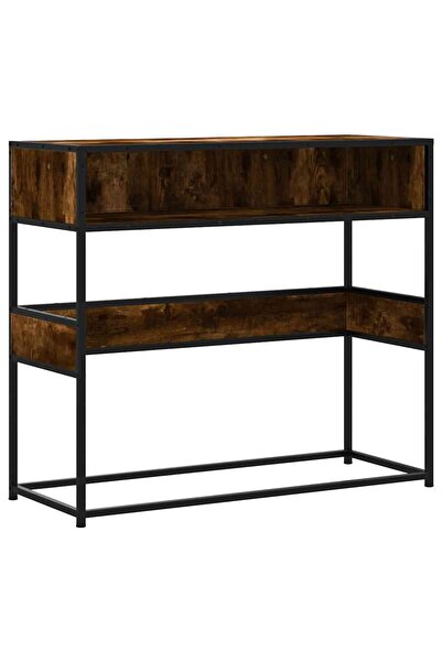 vidaxl Măsuță consolă, stejar fumuriu, 90x35x80 cm, lemn prelucrat