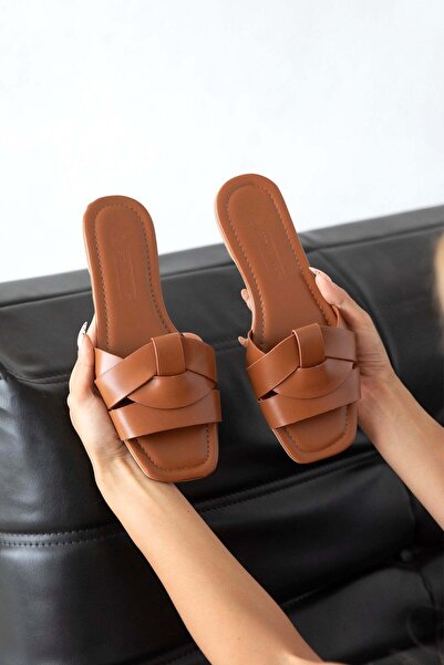 STRASWANS Anita Women's Daily Leather Slippers Tan