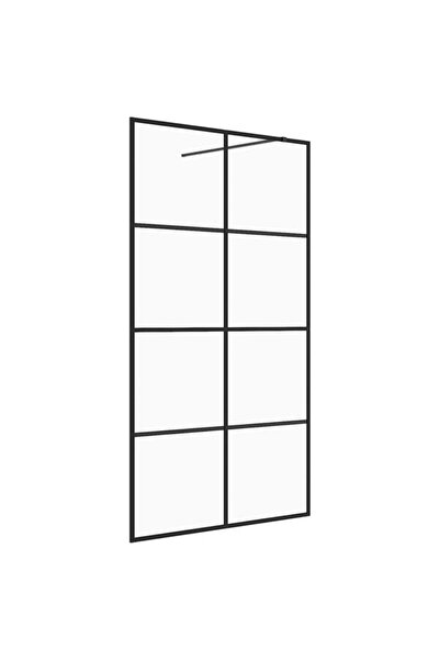 vidaxl Paravan de duș walk-in, negru, 100 x 195 cm, sticlă ESG transparentă