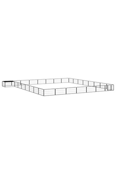 vidaxl Țarc pentru câini 32 panouri negru 100 x 50 cm oțel vopsit electrostatic