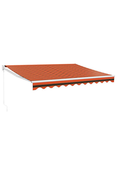 vidaxl Copertină retractabilă Portocalie/Maro 3 x 2,5 m, Textil/Aluminiu