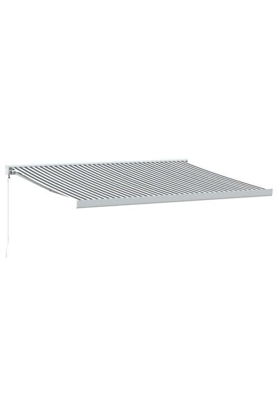 vidaxl Copertină retractabilă Antracit/Alb, 4 x 3 m, Textil/Aluminiu