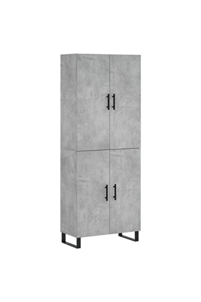 vidaxl Dulap înalt, Gri beton, 69.5 x 34 x 180 cm, Lemn prelucrat