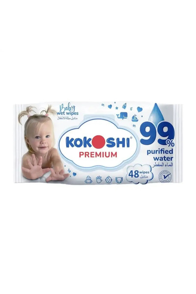 Kokoshi Premium 99percent Purified Water Baby Wet Wipes- 48pcs