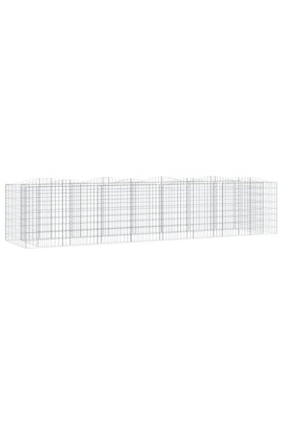 vidaxl Strat înălțat din gabion arcuit, 400 x 100 x 100 cm, fier galvanizat
