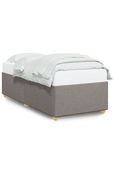 vidaxl Cadru de pat fără saltea Taupe 80 x 200 cm țesătură