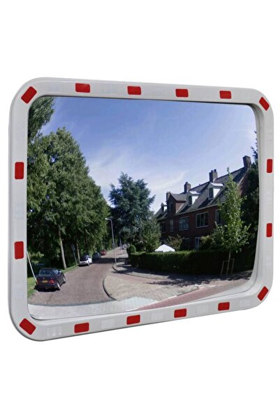 vidaxl Oglindă convexă de trafic dreptunghiulară, 60 x 80 cm, cu reflectoare