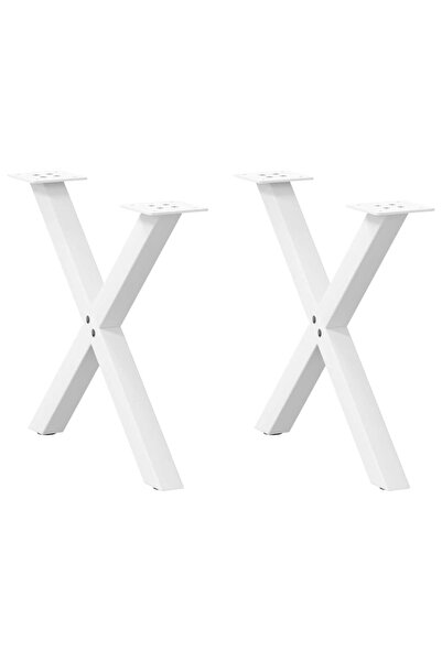 vidaxl Picioare pentru măsuță de cafea în formă de X, 2 buc., alb, 50x(42-43)...
