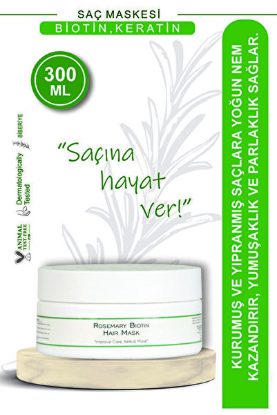 MAVİGÜNEŞKOZMETİK Biberiye Özlü Saç Maskesi 300 ml – Biotin ve Keratin İçerik...