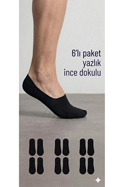 KM Collections 6'lı Paket Pamuklu Babet çorap İnce Dokuma