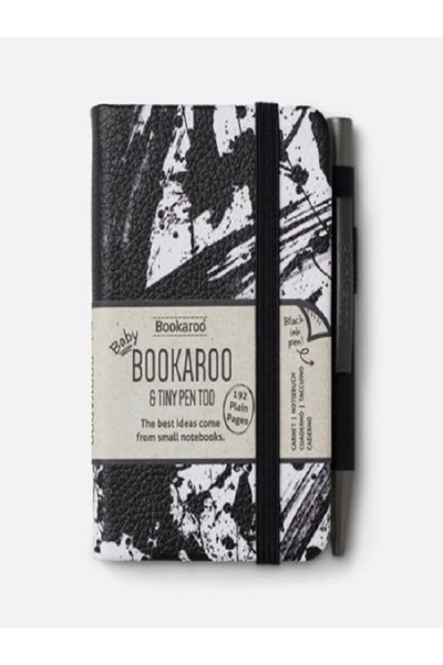 İF Notebook-Bookaroo A7 Black and White Notebook+Pen Sicrama