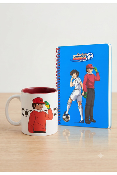 Mabbels Captain Tsubasa Mug + Boutique Notebook Lined Lined 96 Sheets 17X24 -...