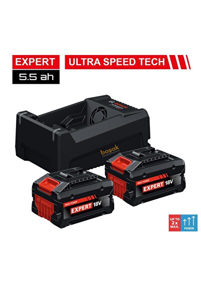 Bosch Expert 2 x EXBA 18V-5.5AH + GAL 12V/18V-80 Akü Ve Şarj Aleti Seti 1.600...