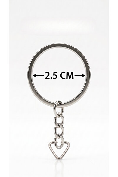 SEM AKSESUAR 100 Pieces of 2.5 cm Chain Keychains and Triangular Devices