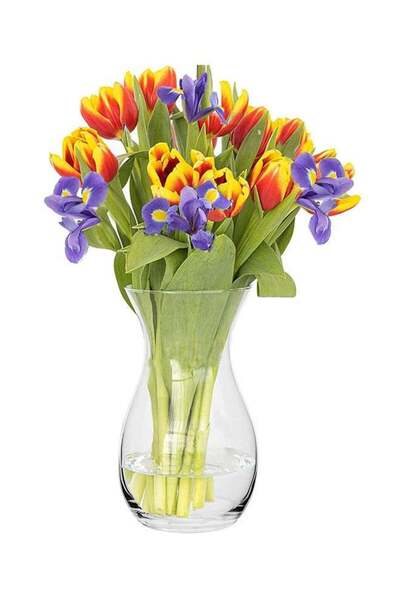 LENND Glass Vase Large Flower Vase Transparent Tall Vase Glass Vases for Flow...