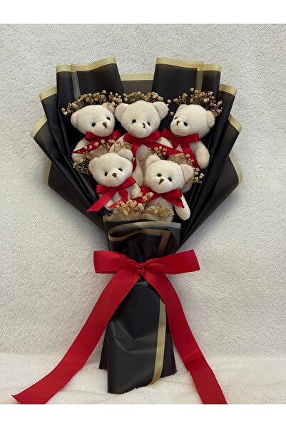 Salish Teddy Bear Çiçek Buketi - Peluş Ayıcık, Sevgiliye Hediye, Çiçek Detayl...