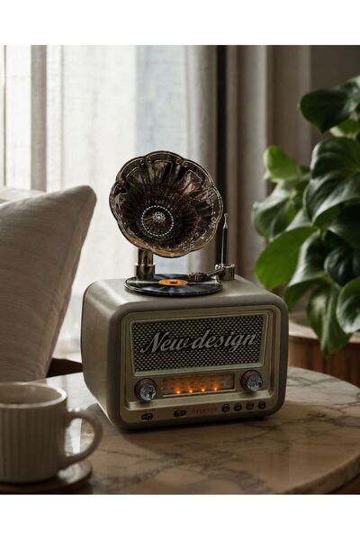m memita Everton RT-609 Nostaljik Retro Radyo Bluetooth Hoparlör USB TF Kart ...