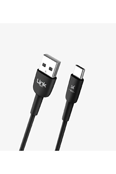 K602 Safe 3A USB-A Tip-C USB Şarj Kablosu Siyah